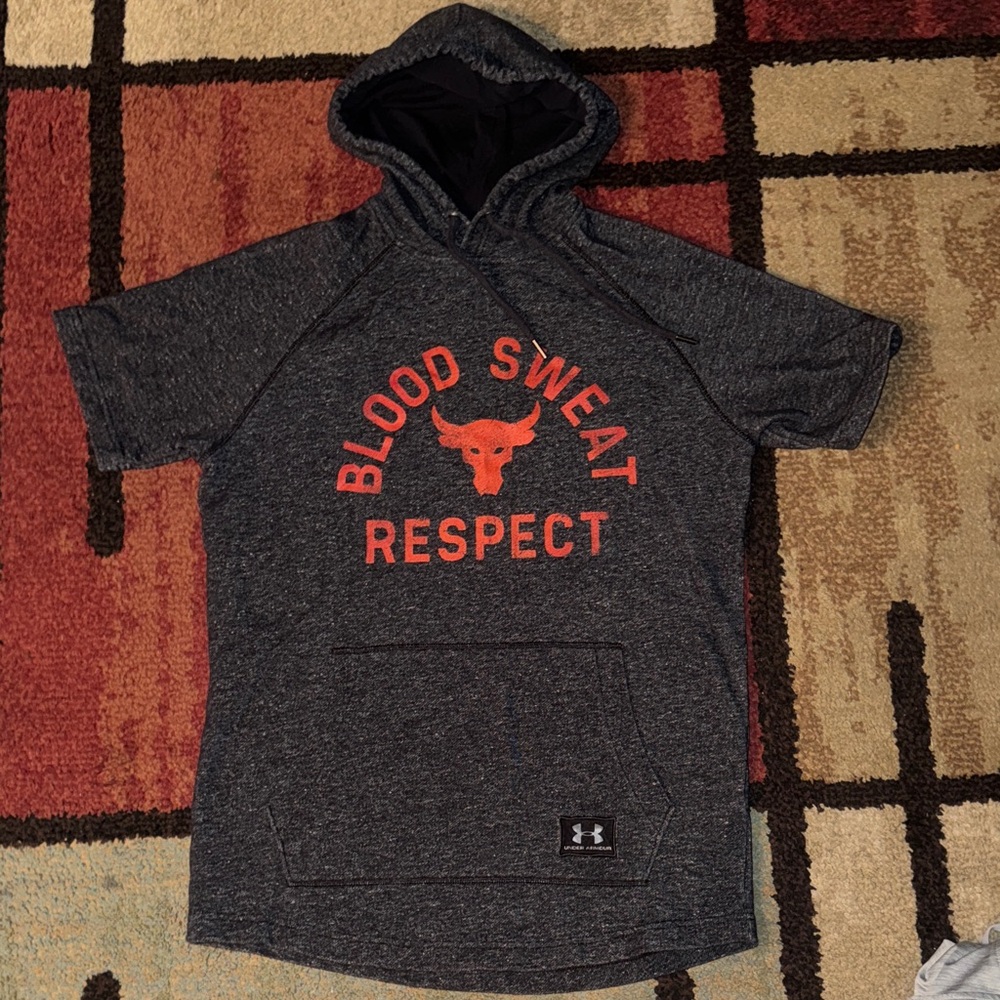 Mens Under Armour Hooded Project‎ Rock Sleeveless Blood Sweat Respect